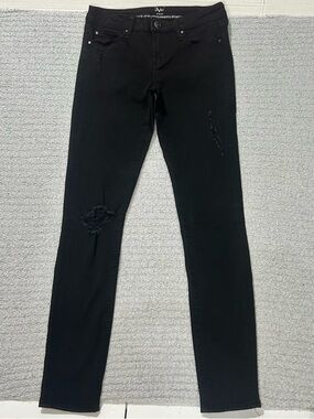 Versace 19V69 Italia VTG Skinny Jeans 28 Black Wash Low Rise Denim Designer